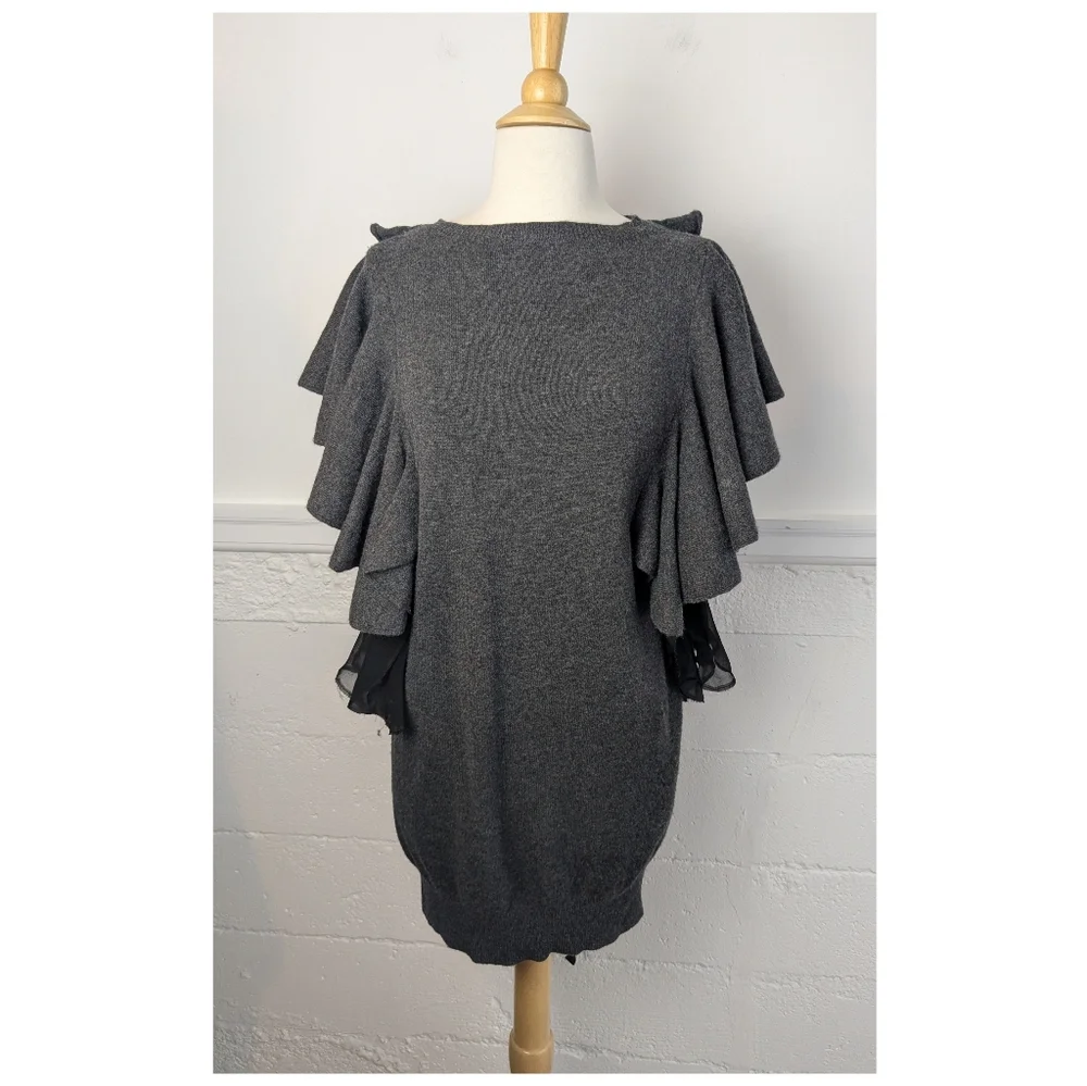 Sacai • Wool Ruffle Bow Sweater Dress - Picture 2 of 16